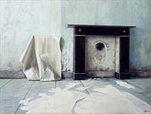 Old fireplace Clerheid Belgium. oil on linnen 60 x 50  Private collection