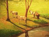 Resting horses. oil on board 95 x 85 